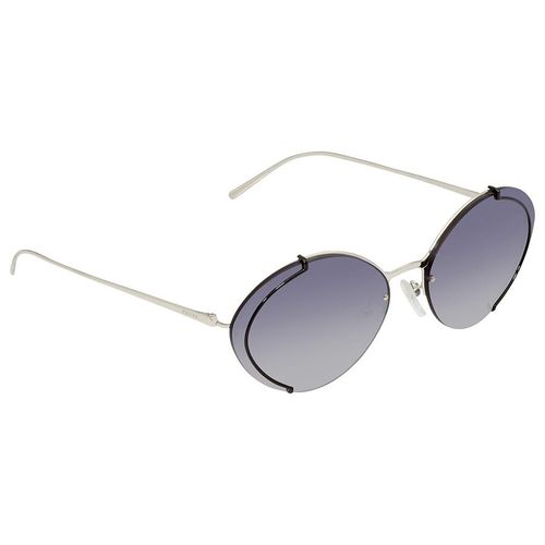 Kính Mát Prada Grey Gradient Blue Mirror Silver Oval Ladies Sunglasses